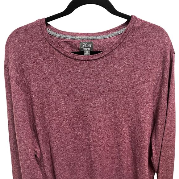 J. Crew Shirt Sz XXL Cashmere Blent Tee Red Burgandy Soft Long Sleeve Casual - Picture 3 of 10